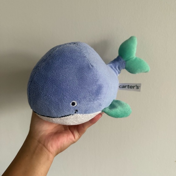 Carter's Soft Blue and Green Whale Plush - Picture 1 of 4